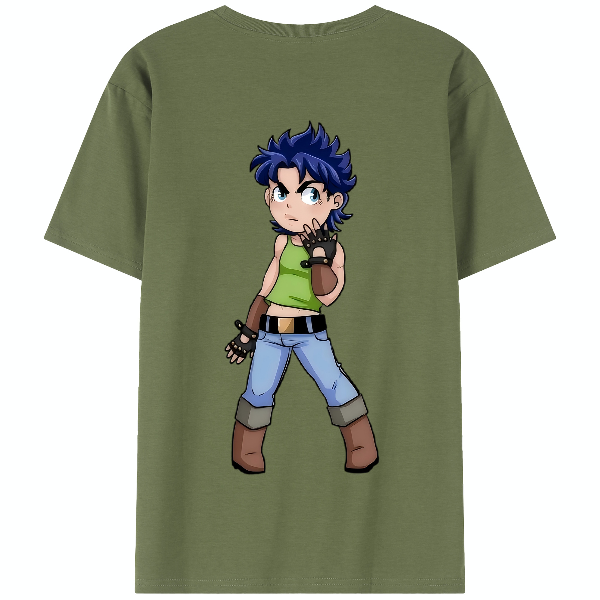 （画像用） ジョジョの奇妙な冒険 広瀨康一 JoJo's Bizarre Adventure Hirose Koichi 綿100％半袖Tシャツ（背面プリント）